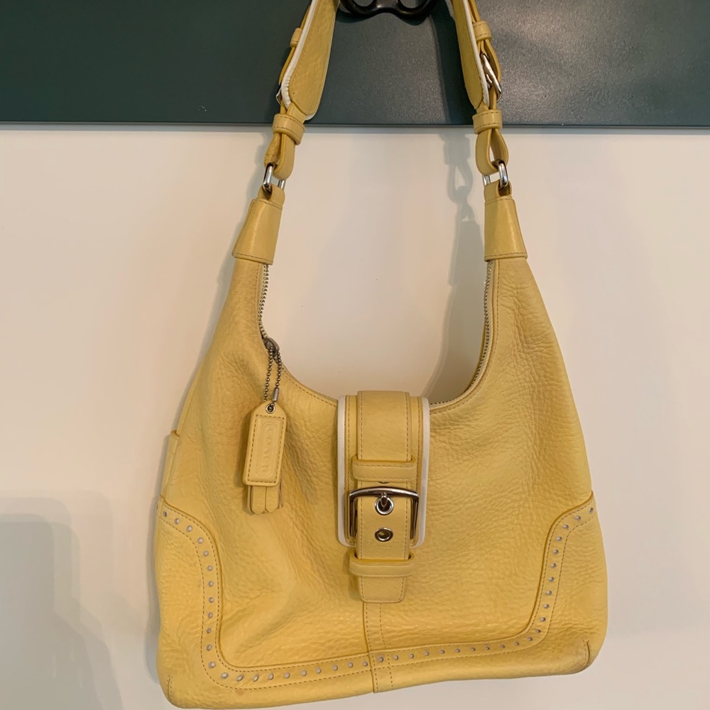 Yellow Leather Coach Purse